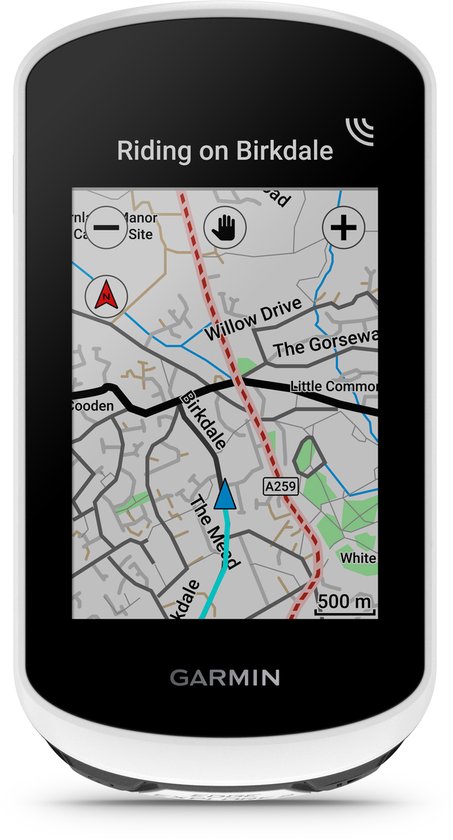 Garmin Edge Explore 2 toont navigatie op Birkdale met wegen.