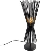 QAZQA broom - Moderne Tafellamp - 1 lichts - H 58 cm - Zwart - Woonkamer | Slaapkamer | Keuken