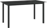 vidaXL Table de jardin 150x90x74 cm aluminium et verre noir