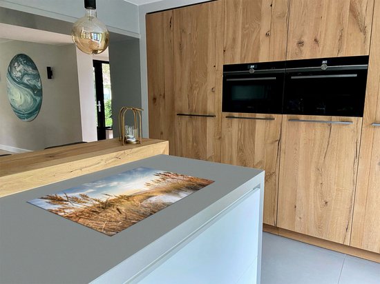 Chefcare Inductie Beschermer Strand en Zee vanuit Duinen met Zonsondergang - 85x55 cm - Afdekplaat Inductie - Kookplaat Beschermer - Inductie Mat