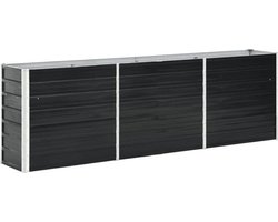 vidaXL - Plantenbak - verhoogd - 240x40x77 - cm - gegalvaniseerd - staal - antraciet