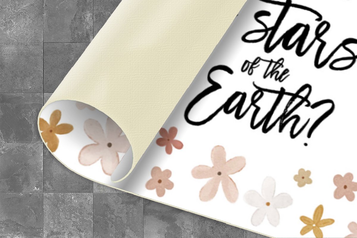 KitchenYeah Keukenloper - Loper keuken - Quotes - Spreuken - Are not flowers the stars of the earth? - 120x60 cm - Keukenloper vinyl Multicolor