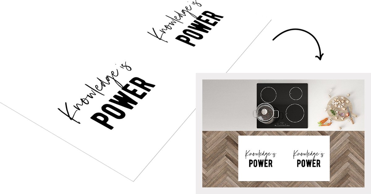 KitchenYeah Keukenloper - Loper keuken - Quote - Studeren - Power - 120x60 cm - Keukenloper vinyl Multicolor