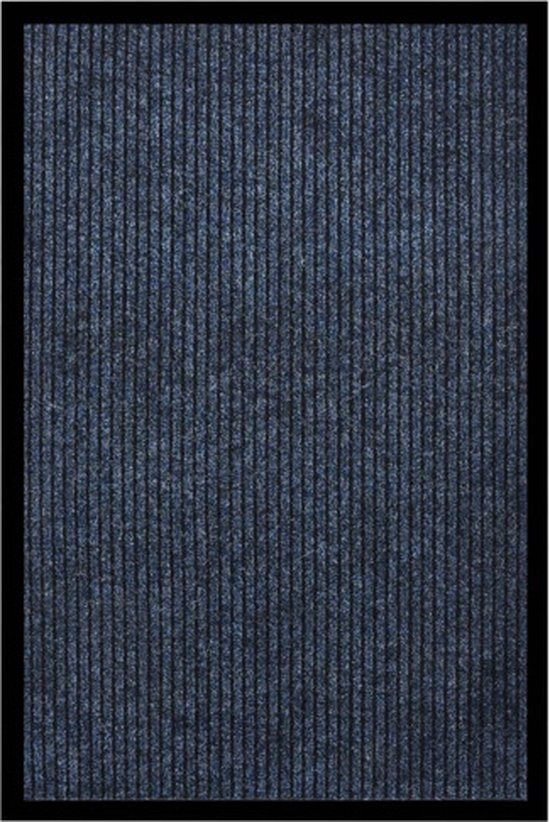 vidaXL - Deurmat - 80x120 - cm - gestreept - blauw