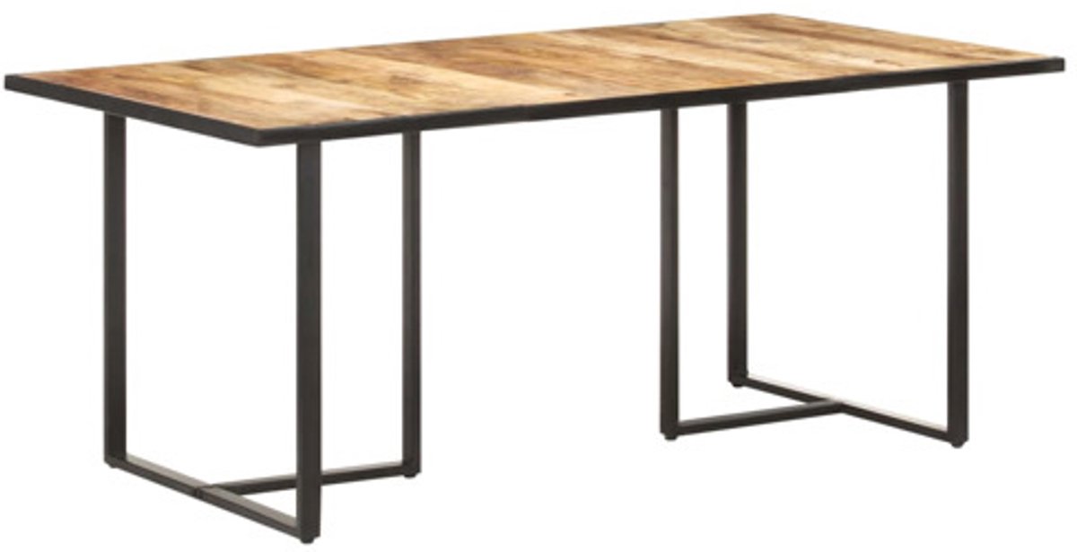 vidaXL Eettafel - 180 - cm - ruw - mangohout Bruin