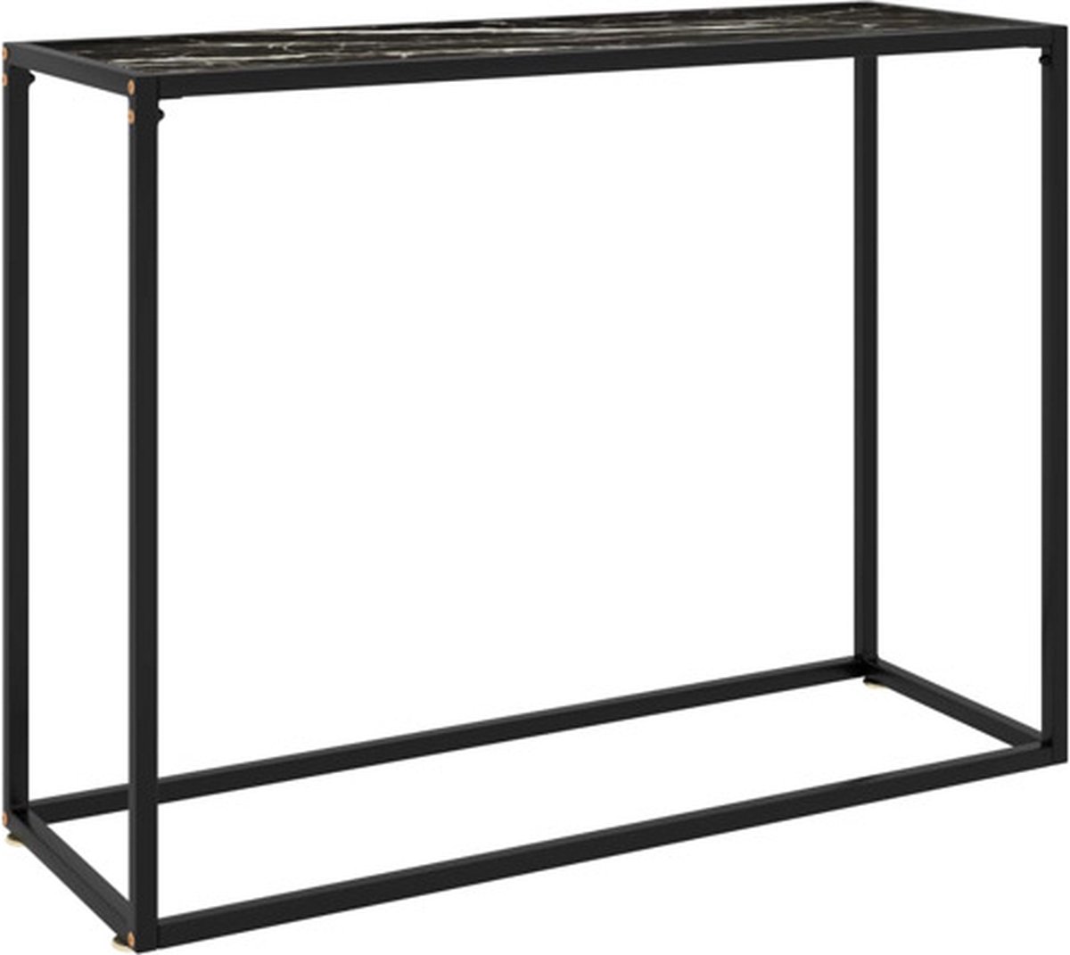 vidaXL Wandtafel - 100x35x75 - cm - gehard - glas - zwart