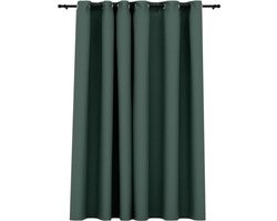 vidaXL - Gordijn - linnen-look - verduisterend - met - ogen - 290x245 - cm - groen