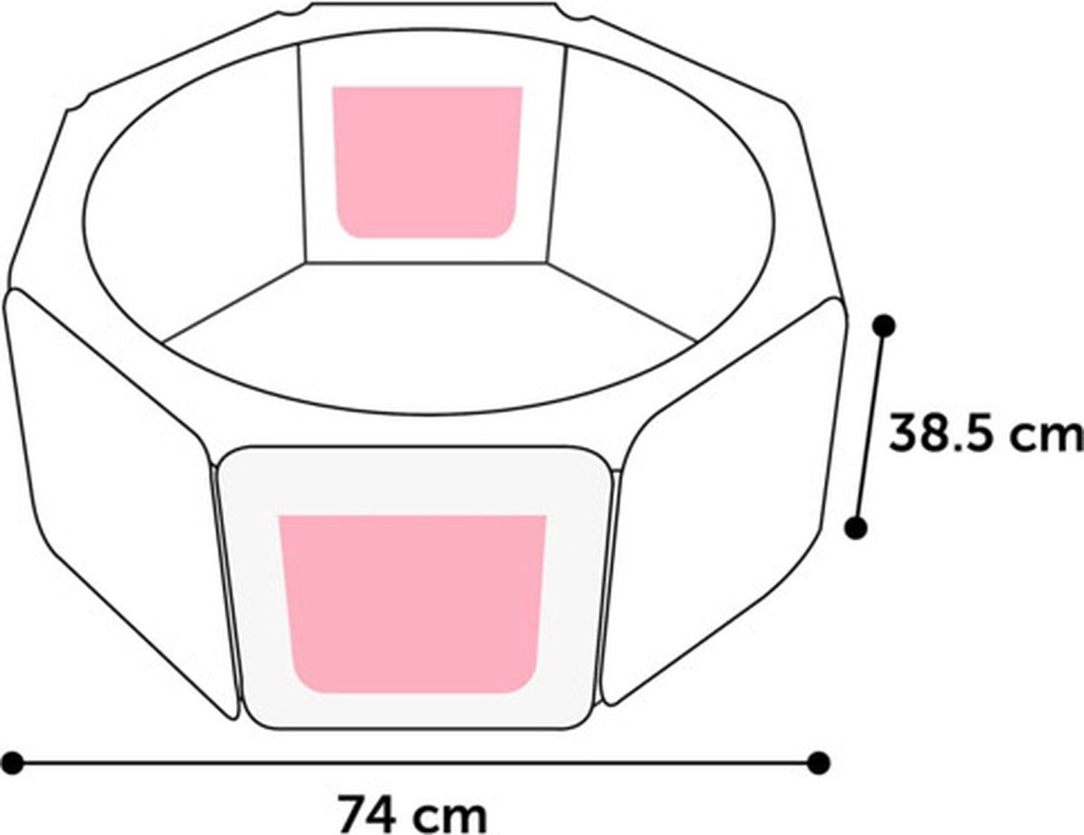 Hondenren – puppyren – Flamingo Flavio Blauw S – 74x74x35cm – nylon – met afdeknet – uitneembare bodem – opvouwbaar – lichtgewicht – binnen en buiten thumbnail 5