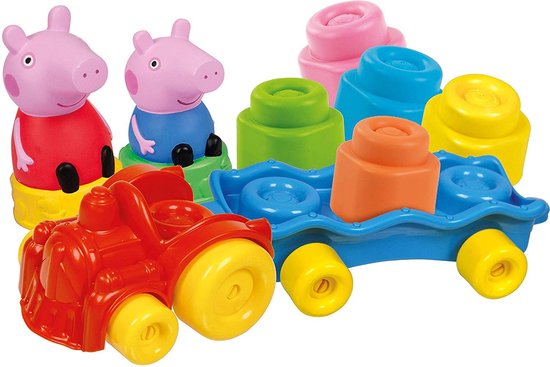 Baby Clementoni - Kleine Treinset Peppa Pig - Blokkenwagen - 14 stukjes, blokken voor kinderen van Clementoni — afbeelding 3