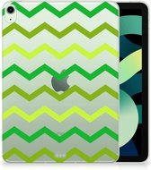 Hippe Hoesje iPad Air (2020/2022) 10.9 inch Backcase Ontwerpen Zigzag Groen met doorzichte zijkanten