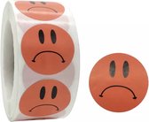 500 Stickers Smiley Op Een Rol - 2,5cm - Stickers Smiley - Label Smiley - Beloningsstickers - Stickers Kinderen - Sluitsticker - Sluitzegel - Boos - Rood - IXEN