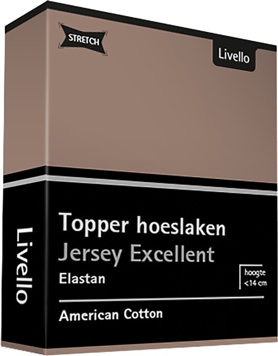 Livello Hoeslaken Topper Jersey Excellent Brown 250 gr 80x200 t/m 100x220