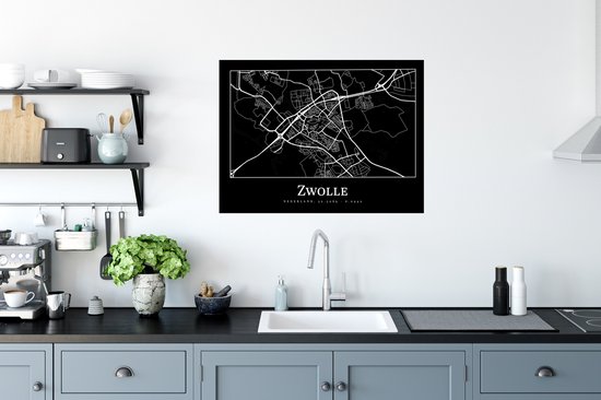 Stickers muraux - Plan de la ville - Carte - Zwolle - Carte - 80x60 cm - Feuille adhésive
