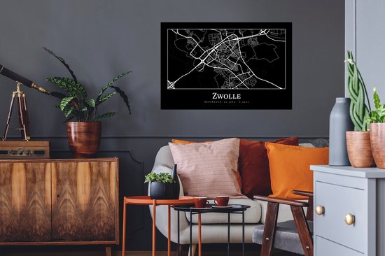 Stickers Stickers muraux - Plan de la ville - Carte - Zwolle - Carte - 90x60 cm - Feuille adhésive
