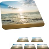 Onderzetters voor glazen - Zee - Zomer - Strand - 10x10 cm - Glasonderzetters - 6 stuks