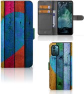 Mobiel Bookcase Nokia G11 | G21 Smartphone Hoesje Wood Heart