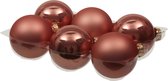 Othmara Kerstballen - 6 stuks - glas - koraal roze - 8 cm