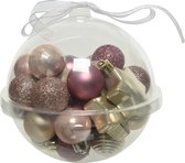 Set de boules de Noël en plastique 30 boules rose