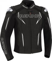 Bering Sprint-R Black White Grey Leather Motorcycle Jacket M - Maat - Jas