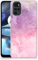 Telefoonhoesje Motorola Moto G22 Silicone Back Cover Pink Purple Paint