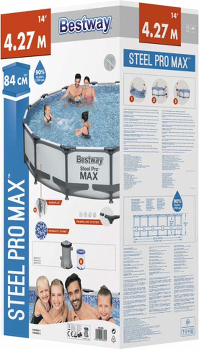 Bestway - Opzetzwembad Steel Pro Max - Ø427x84cm — afbeelding 9