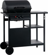 Barbecue à gaz avec table d'appoint 3 plis noir
