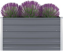 vidaXL - Plantenbak - verhoogd - 100x100x45 - cm - gegalvaniseerd - staal - grijs