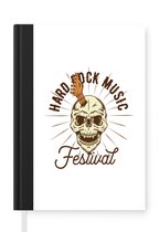 Notitieboek - Schrijfboek - Spreuken - Quotes - 'Hard rock music festival' - Vintage - Notitieboekje klein - A5 formaat - Schrijfblok