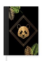 Notitieboek - Schrijfboek - Bladeren - Dier - Panda - Notitieboekje klein - A5 formaat - Schrijfblok