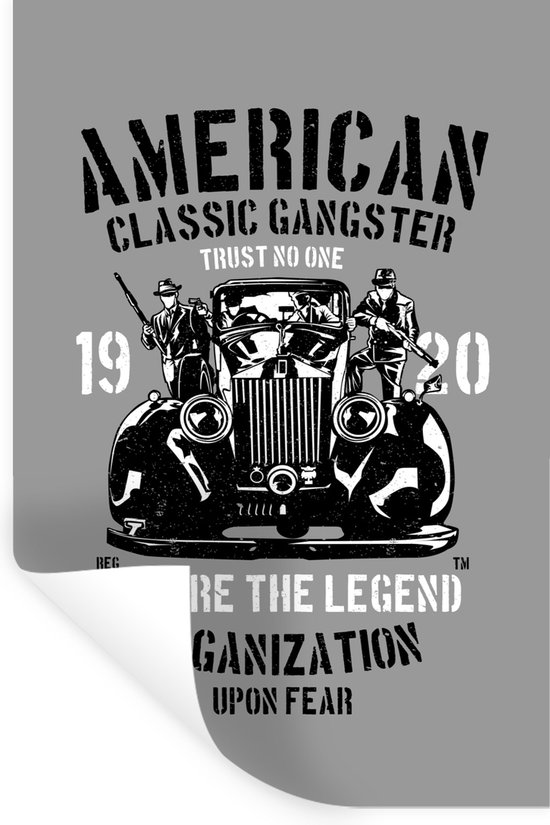 Stickers muraux - Mancave - Voiture - Armes - Vintage - 40x60 cm - Feuille adhésive