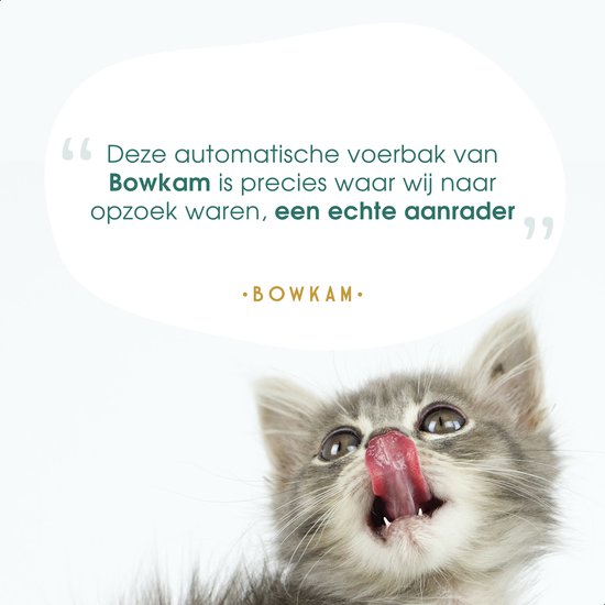 Bowkam Automatische Voerbak – Voerbak – Voerautomaat - Voerbak Kat – Voerbak Hond - Voerautomaat Kat – Wit - Bowkam