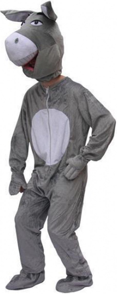 Dierenpak Ezel - Pluche ezel verkleedkleding kostuum - volwassenen - grijs