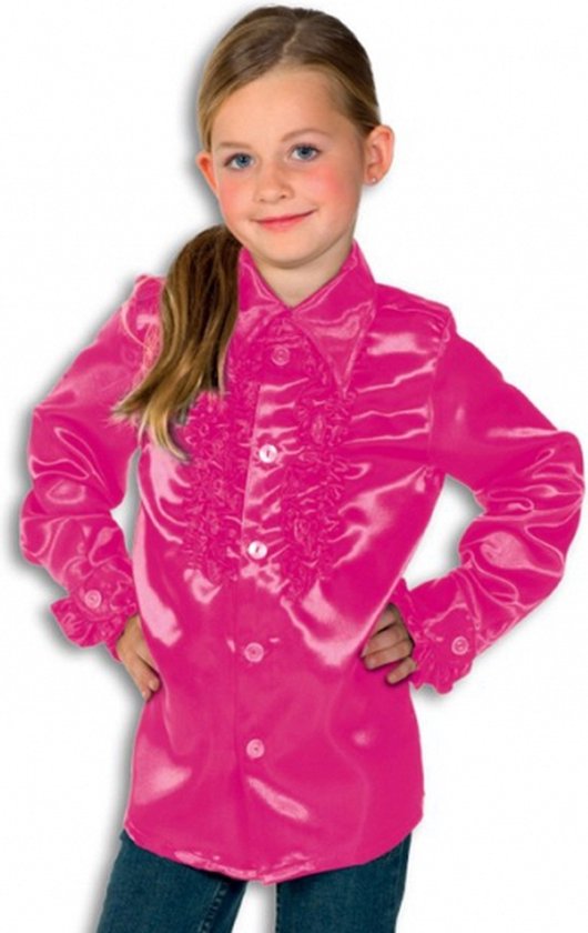 Rouches blouse roze voor kids 116