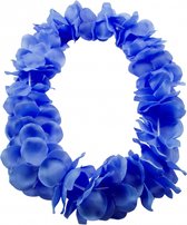 Hawaii kransen bloemen slingers neon blauw - Verkleed accessoires