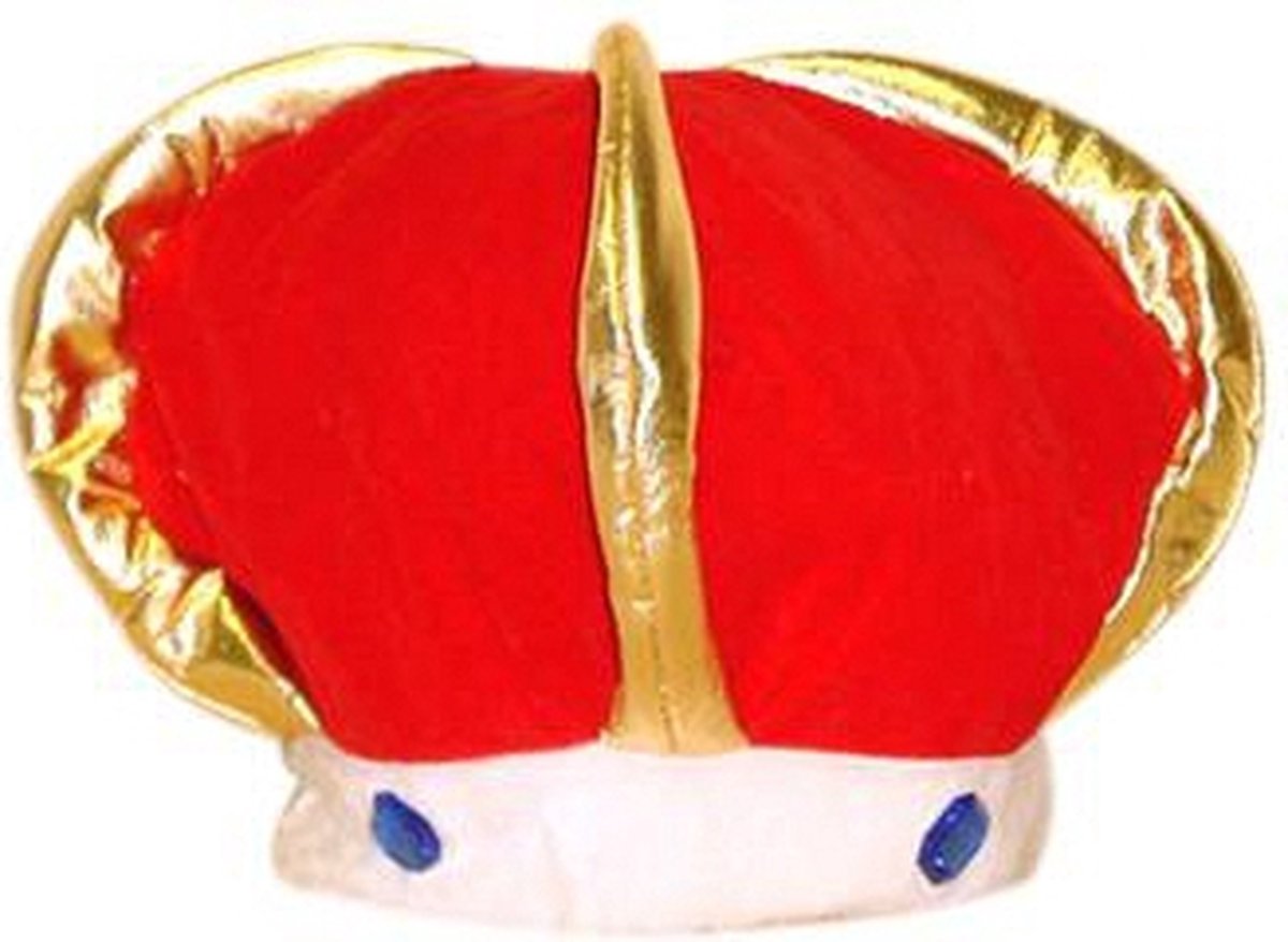 Pluche koningskroon rood voor volwassenen
