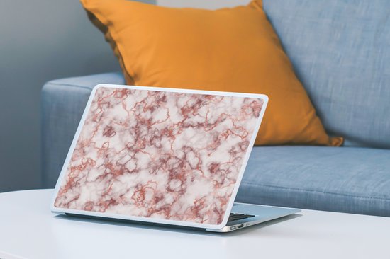 Sticker ordinateur portable - 14 pouces - Marbre - Rouge - Ligne