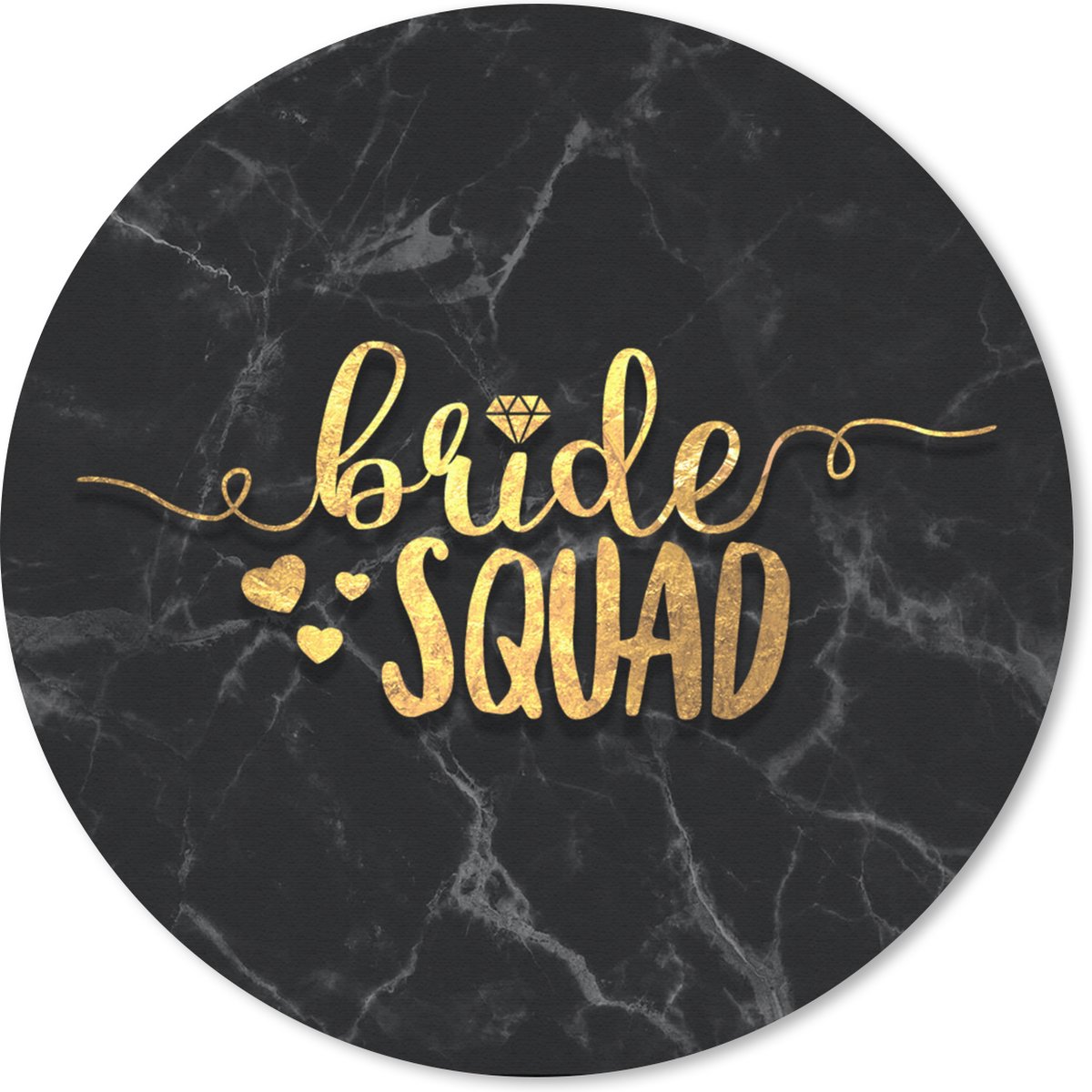 Muismat rond 30x30 cm - Mousepad Bride To Be - Goud - Marmer print - Ronde muismatten