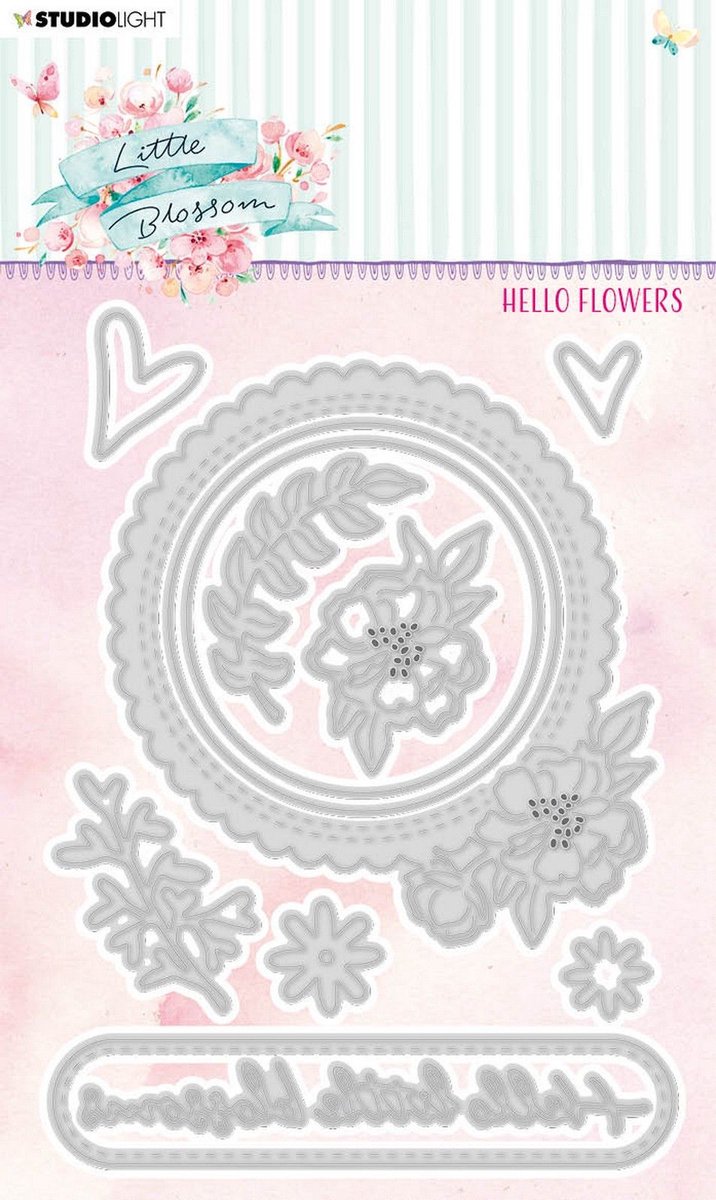 Studio Light Little Blossom cutting die Hello flowers