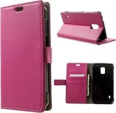 Litchi wallet cover hoesje Samsung Galaxy S5 Active G870 roze