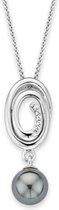 Orphelia ZH-7116 - CHAIN WITH PENDANT SPIRAL WITH GREY PEARL - 925 zilver - cubic zirkonia - parel - 45 cm