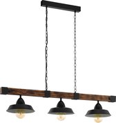 EGLO Oldbury Hanglamp - 3-Lichts - E27 zwart/bruin