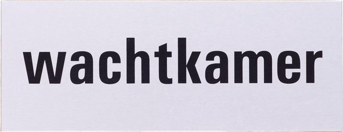 Aluminium deurbordje tekst: wachtkamer Zelfklevend | 130x50x0,5 mm | deur bordje wachtkamer