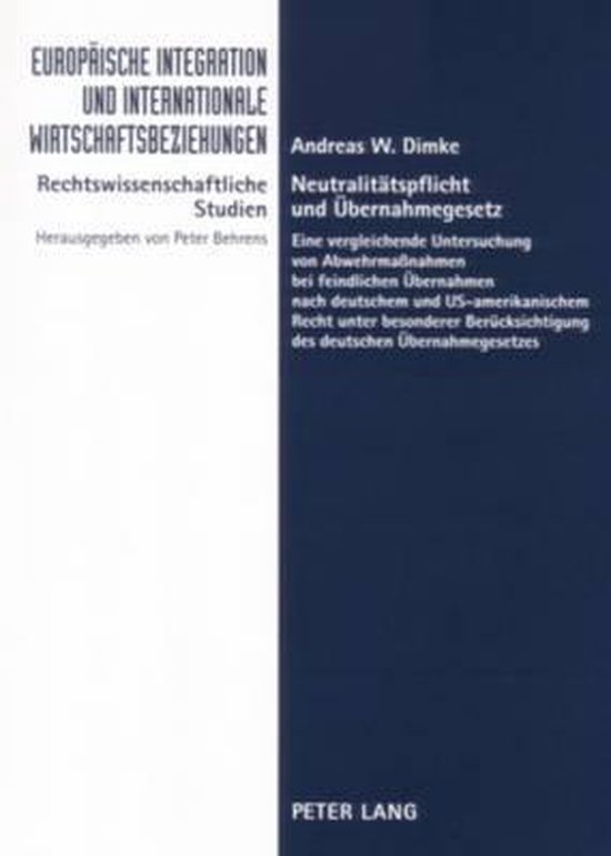 Neutralitätspflicht und Übernahmegesetz - cover