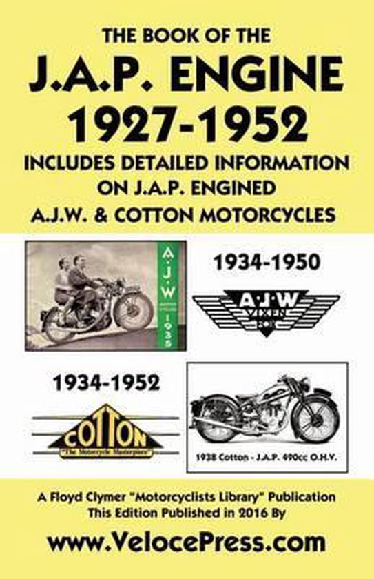 Book of the J.A.P. Engine 1927-1952 Includes Detailed Inform ... - cover