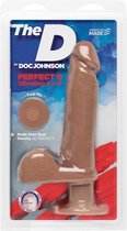 The D - Perfect D with Balls Vibrating - 8 Inch - Caramel - Realistic Dildos