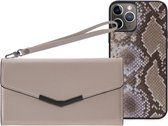 iPhone 11 Pro Clutch Case hoesje - Mobilize - Slangenprint Beige - Kunstleer