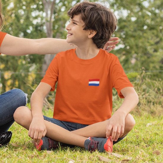 Oranje EK WK & Koningsdag T-Shirt Kind Nederlandse Vlag (7-8 jaar - MAAT  122/128) |... | bol