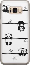 Samsung Galaxy S8 siliconen hoesje - Panda - Soft Case Telefoonhoesje - Zwart - Print