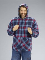 Thermojacket, marine / blauwe / rode ruiten, maat 2XL