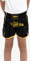 FORZA PREMIUM MUAY THAI SHORTS - JUNIOR - ZWART/GOUD